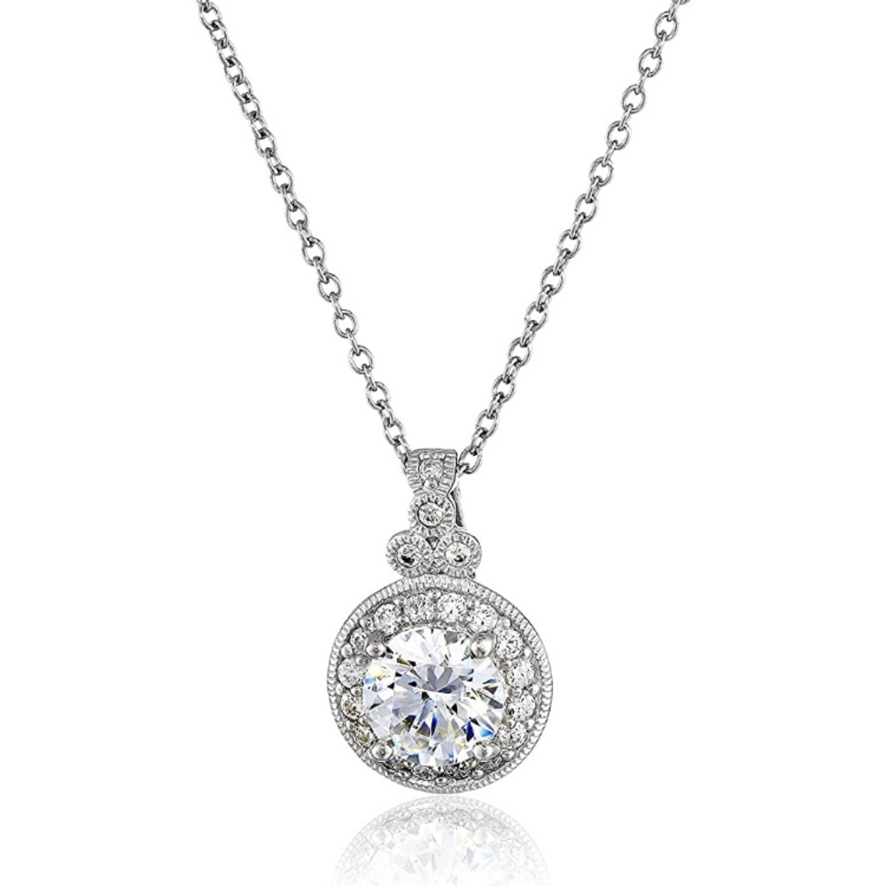 CZ vintage inspired pendant